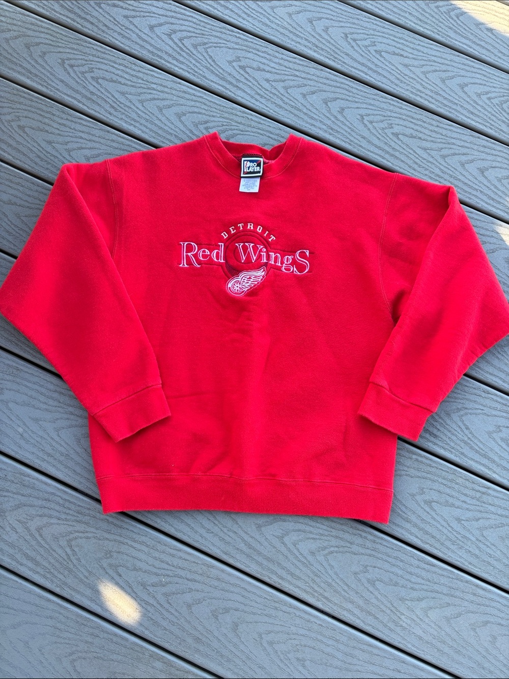 Pro Player Red Detroit Red Wings Crewneck Sweatshirt